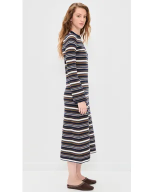 Madewell セータードレス ブルーストライプ ミディ丈 - サムネイル4