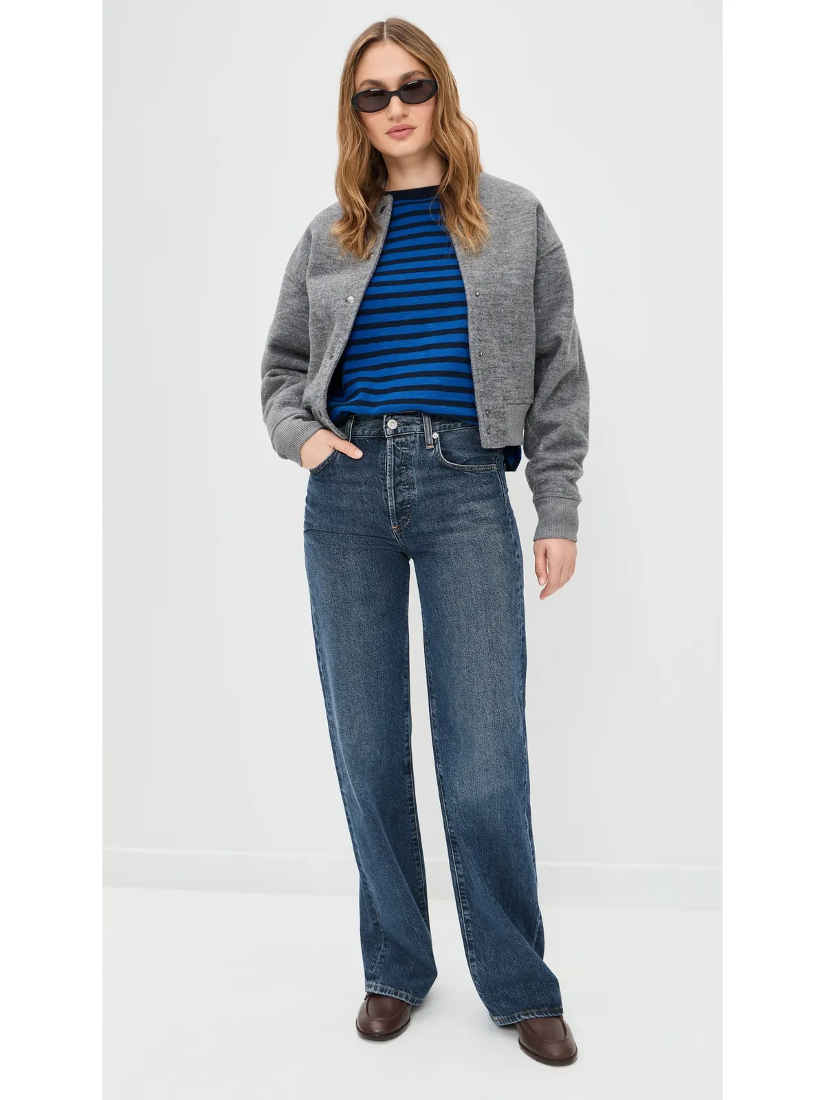 Madewell イージー クルーネック ロングスリーブ ティー（ストライプ Riviera Coast） - 画像5