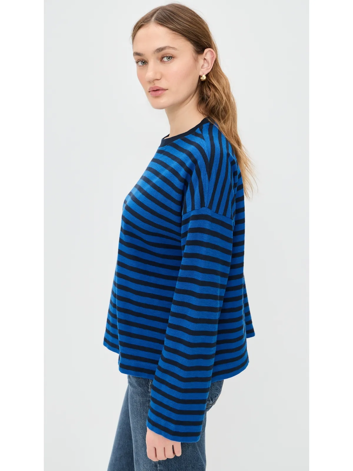 Madewell イージー クルーネック ロングスリーブ ティー（ストライプ Riviera Coast） - 画像4
