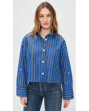Madewell ストレートヘムシャツ ポプリン Riviera Coast Stripe - サムネイル2