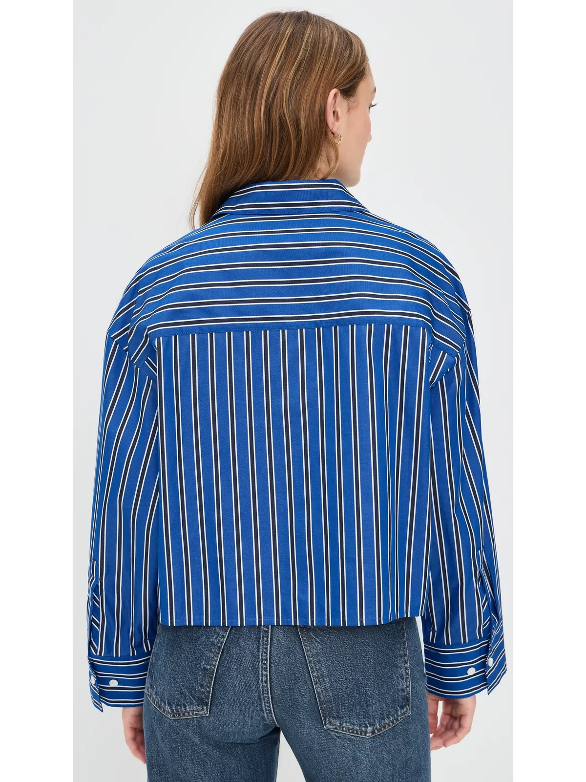 Madewell ストレートヘムシャツ ポプリン Riviera Coast Stripe - 画像3