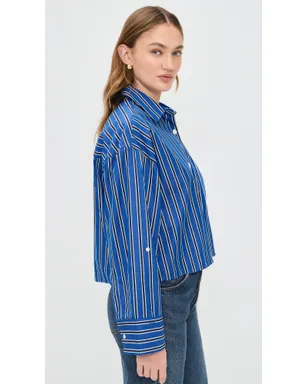 Madewell ストレートヘムシャツ ポプリン Riviera Coast Stripe - サムネイル4