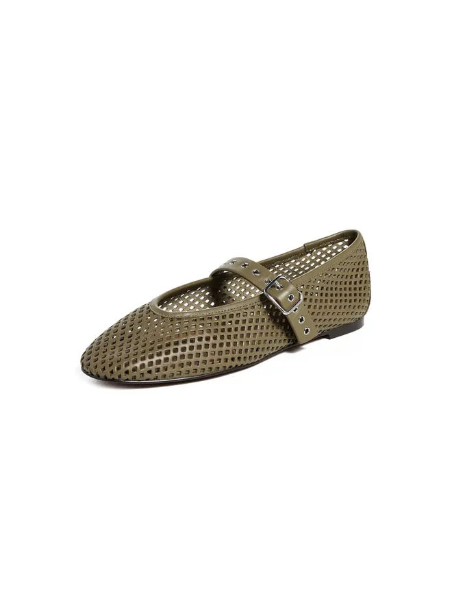 Madewell Madewell Remy Mary Jane Flats（パンチングレザー／オリーブ色）の商品画像