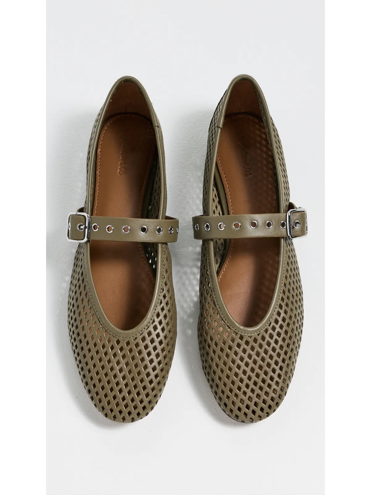 Madewell Remy Mary Jane Flats（パンチングレザー／オリーブ色） - 画像5