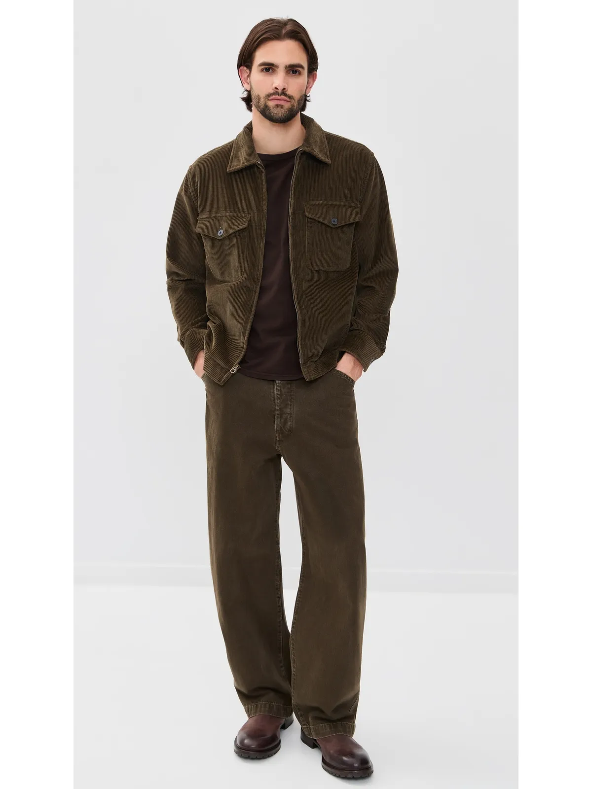 Madewell コーデュロイ ジップジャケット エクスペディショングリーン - 画像5