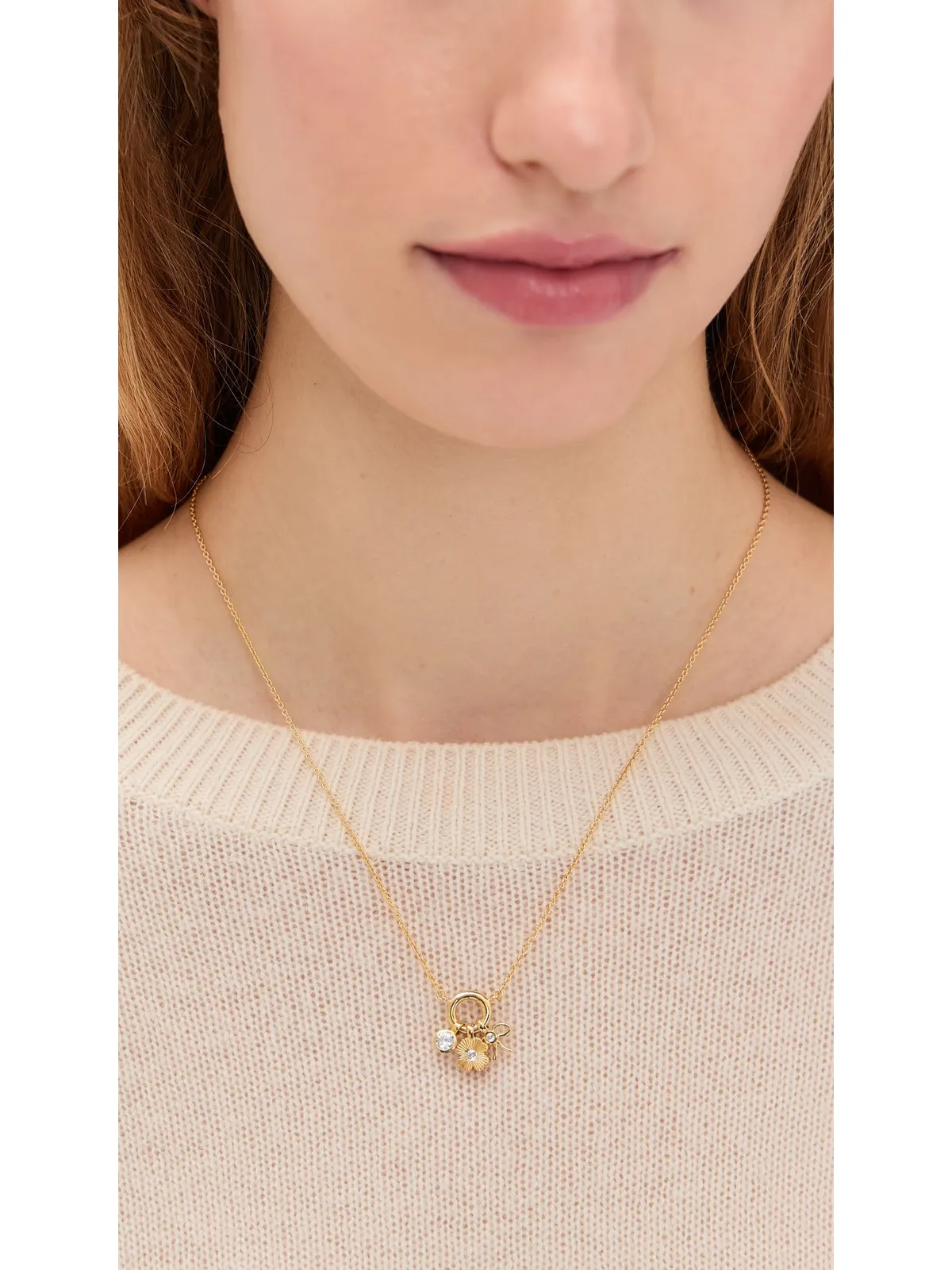 Madewell デミ クラスター チャーム ネックレス 14K イエローゴールド - 画像3