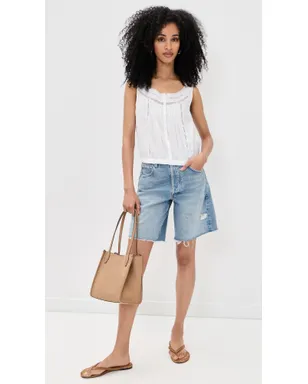Madewell レースインサート ピンタック ノースリーブトップ（ホワイト） - サムネイル5