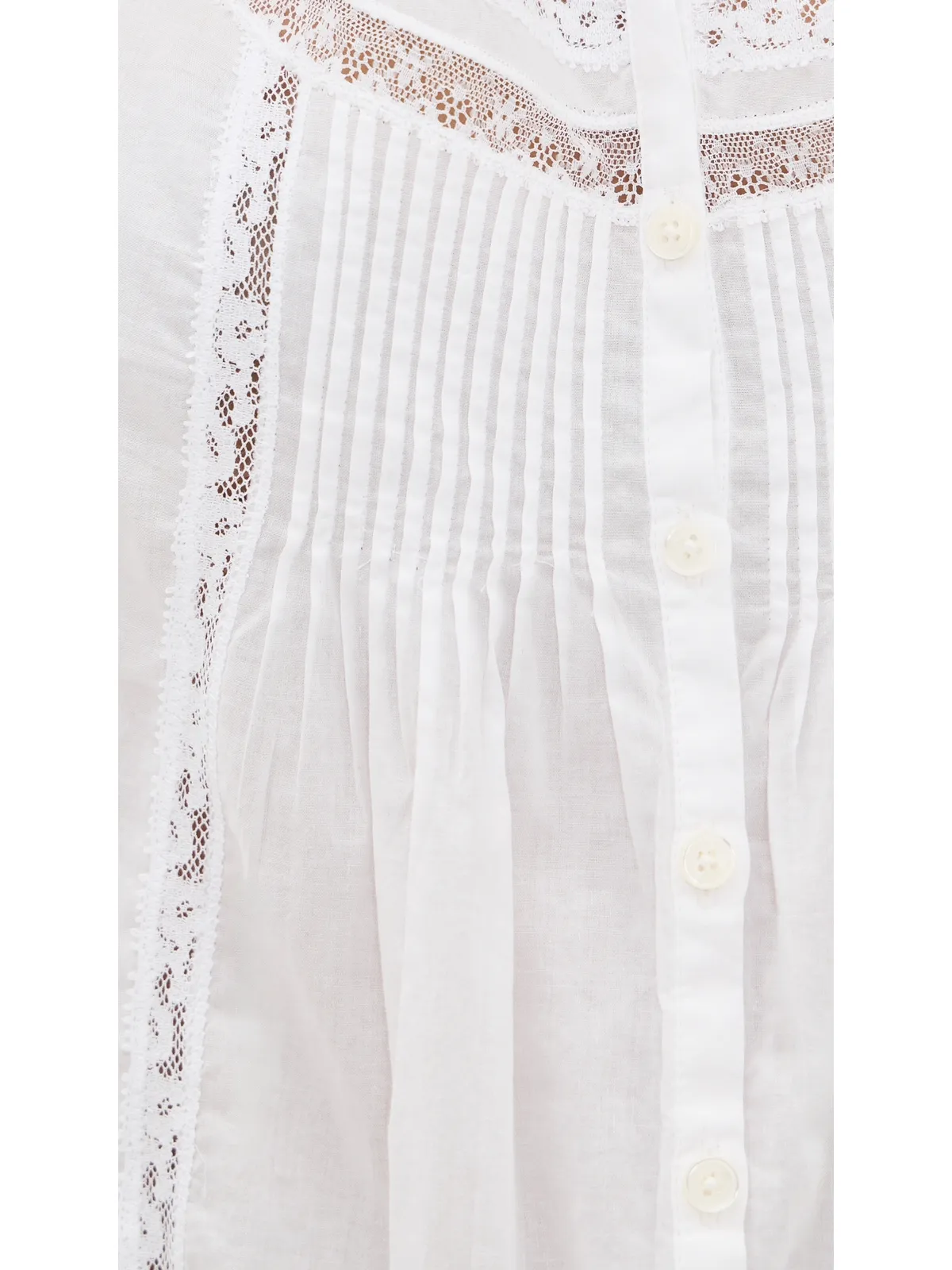 Madewell レースインサート ピンタック ノースリーブトップ（ホワイト） - 画像6