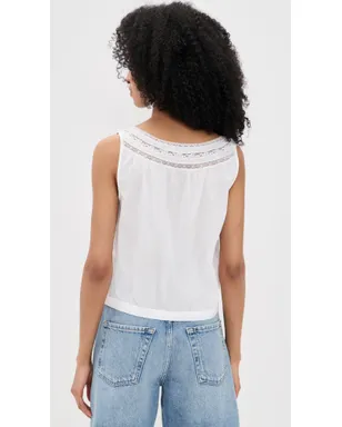 Madewell レースインサート ピンタック ノースリーブトップ（ホワイト） - サムネイル3