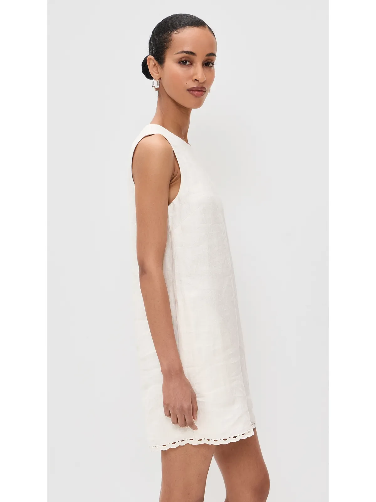 Madewell ボニー リネン シフト ワンピース アイボリー - 画像4
