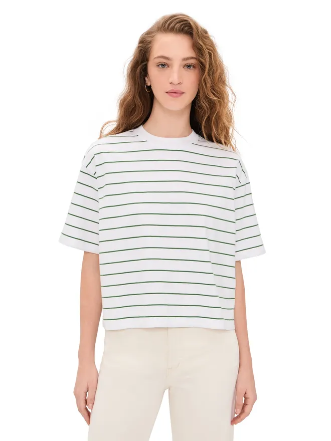 Madewell Madewell ボクシー・クロップ・ティー フレンチストライプニットの商品画像