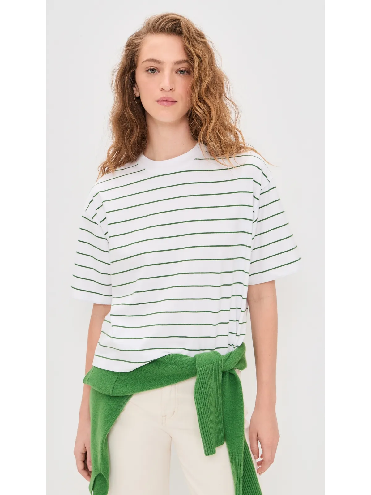 Madewell ボクシー・クロップ・ティー フレンチストライプニット - 画像2