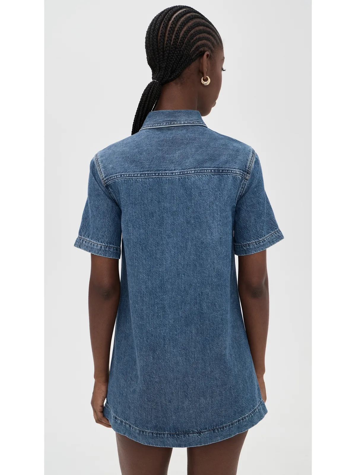 Madewell エアリーデニム ボックスミニ シャツドレス ピケットウォッシュ - 画像3