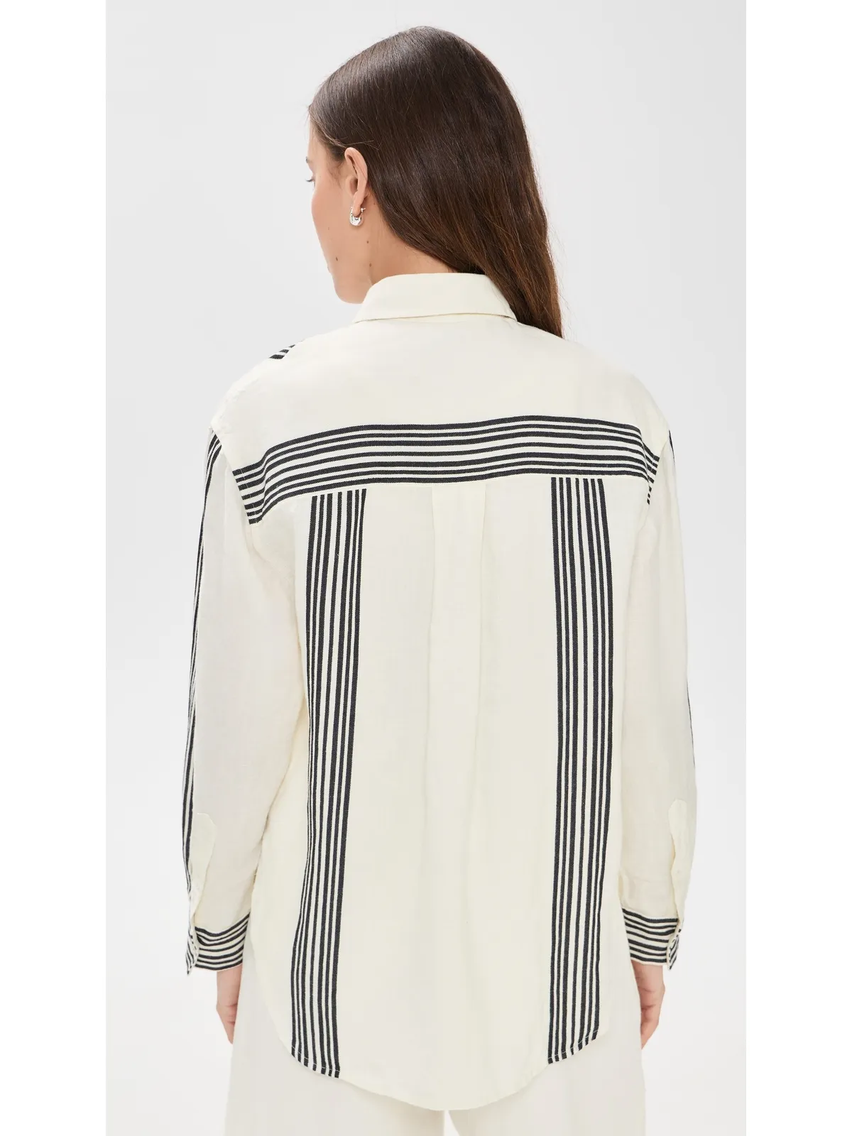 Madewell The Easy Shirt ボールド配置ストライプ ブラック - 画像3