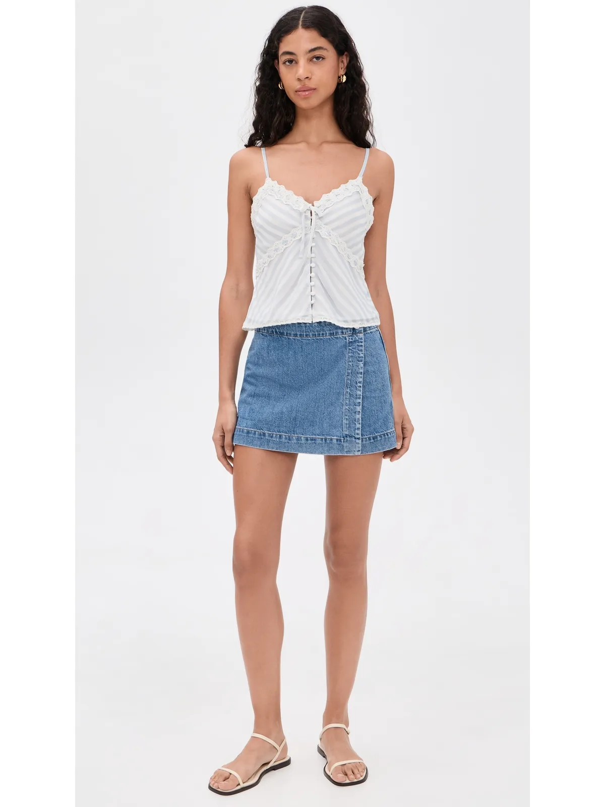 Madewell デニム ラップ ミニ スコート - 画像5