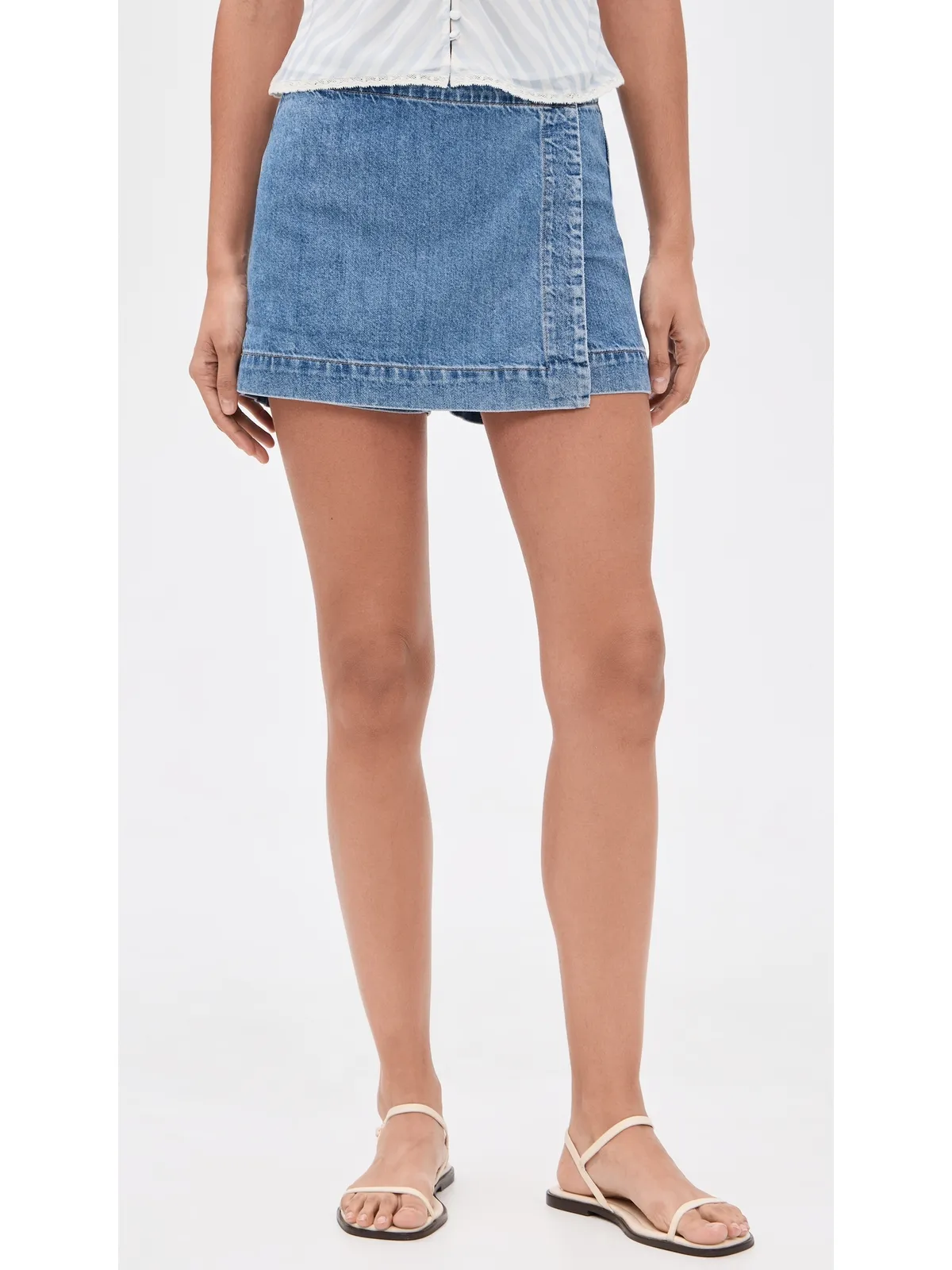 Madewell デニム ラップ ミニ スコート - 画像2