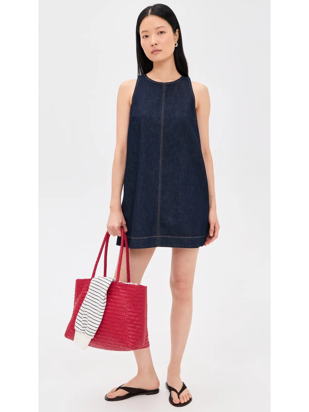 Madewell デニム ミニ シフトドレス - 画像5