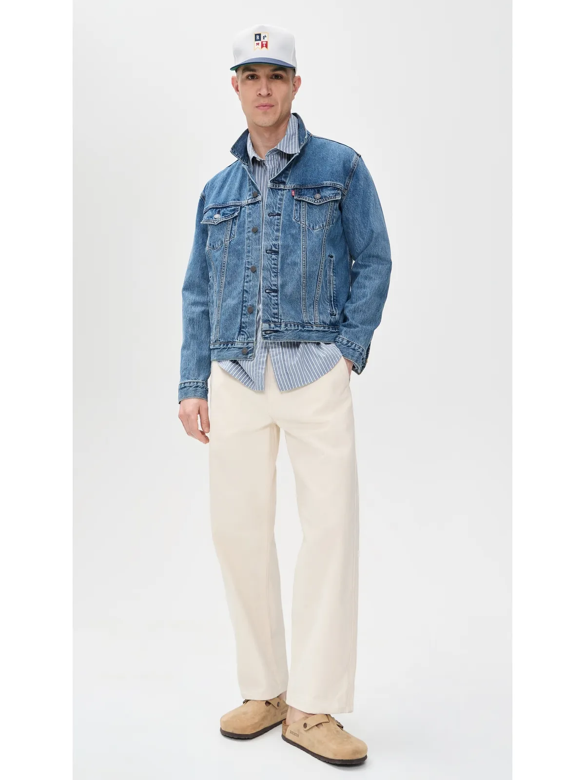 Madewell 長袖ポプリンシャツ ブルーストライプ - 画像5