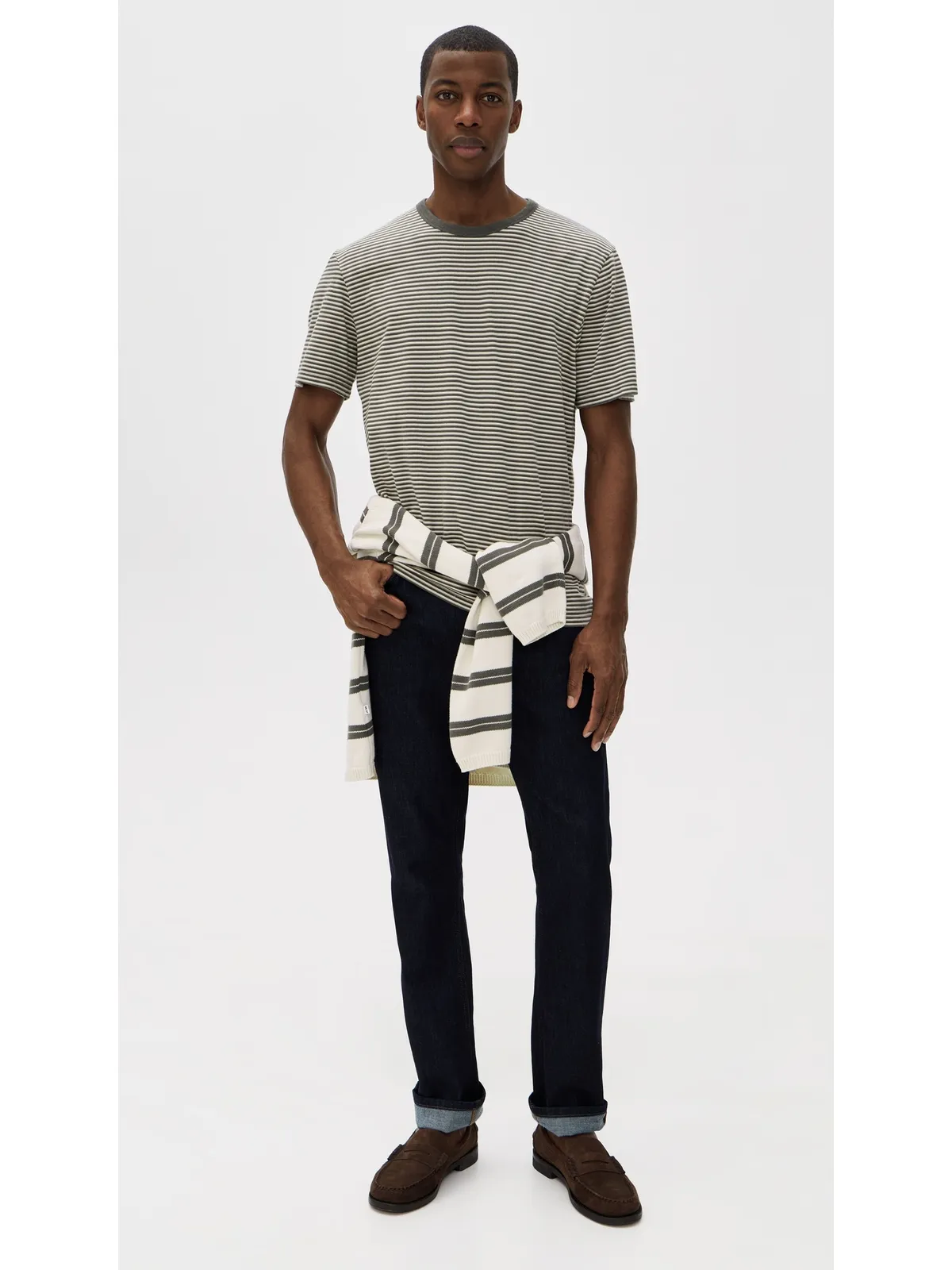 Madewell オールデイ ティー ストライプ ペリカン グリーン - 画像5