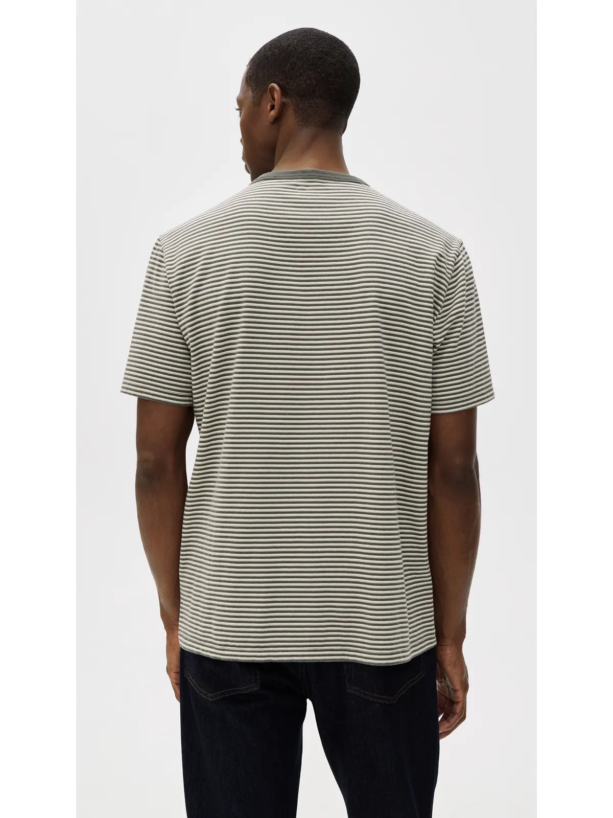 Madewell オールデイ ティー ストライプ ペリカン グリーン - 画像3