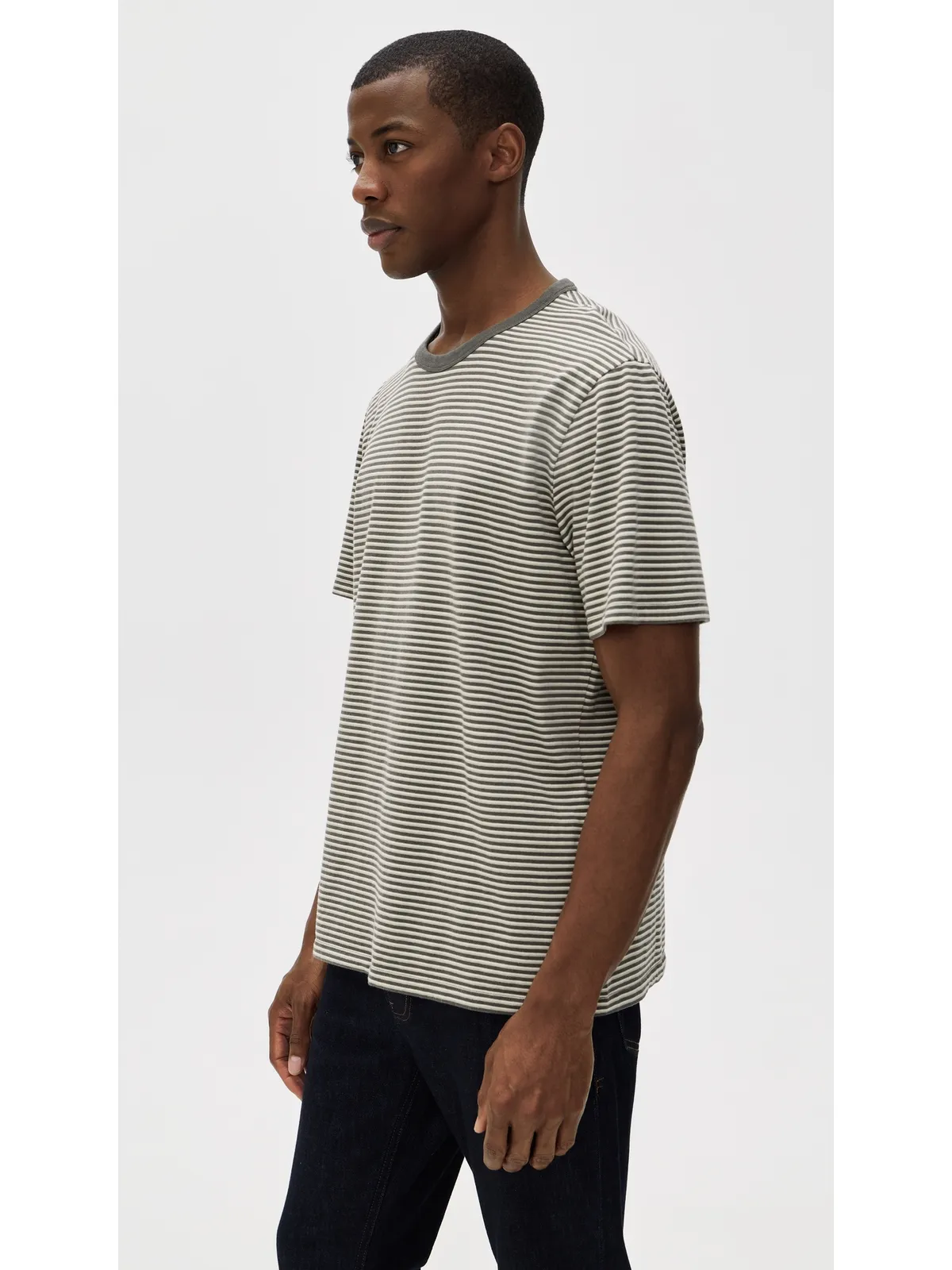 Madewell オールデイ ティー ストライプ ペリカン グリーン - 画像4