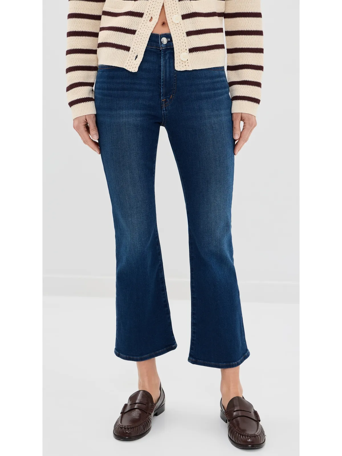 Madewell ペティット ストレッチ フレアクロップ ジーンズ Osgoode Wash - 画像2