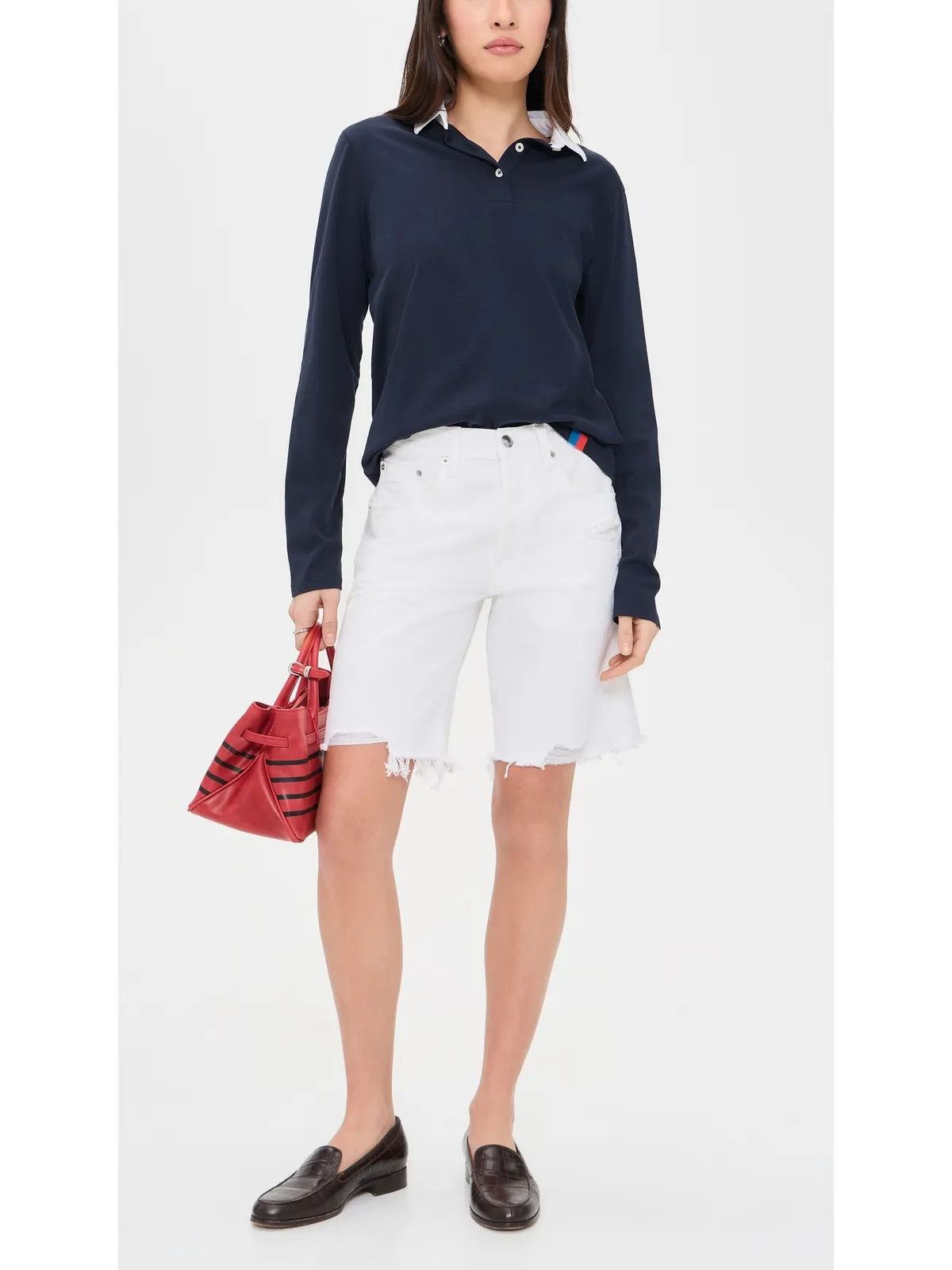 Madewell エセックス ロング・バギー・ショーツ タイルホワイト - 画像5