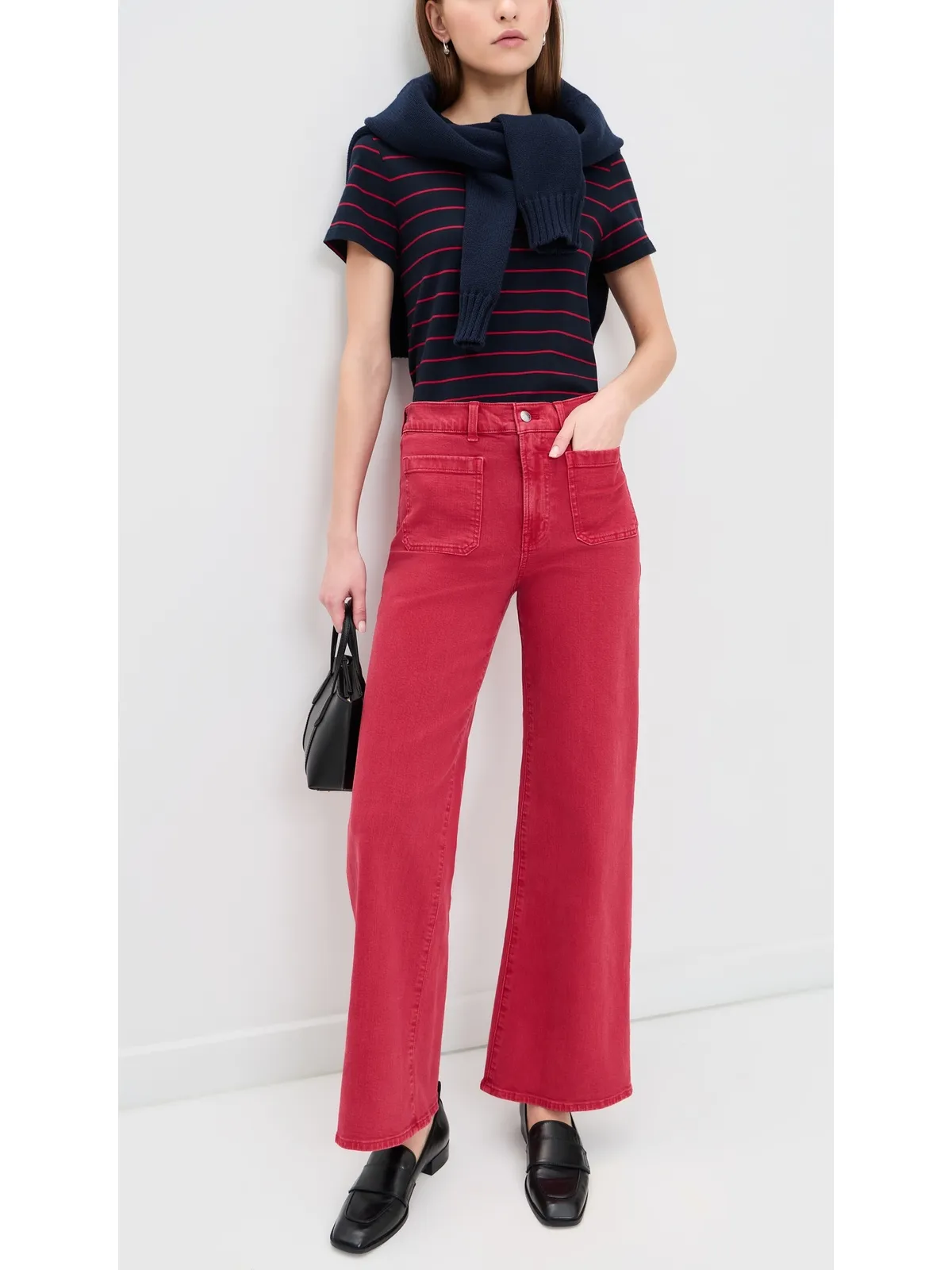 Madewell エミー ワイドレッグ パンツ チェリー - 画像5