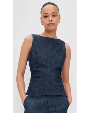 Madewell ボートネック シェルトップ ギャザー入り - サムネイル2