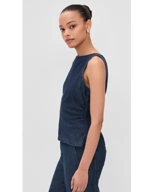 Madewell ボートネック シェルトップ ギャザー入り - サムネイル4