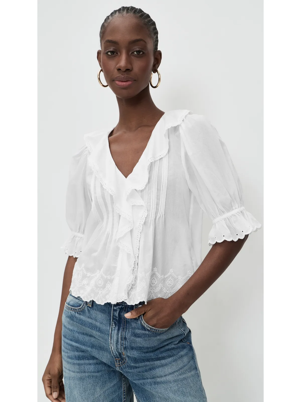 Madewell フリルパフスリーブトップ - 画像2