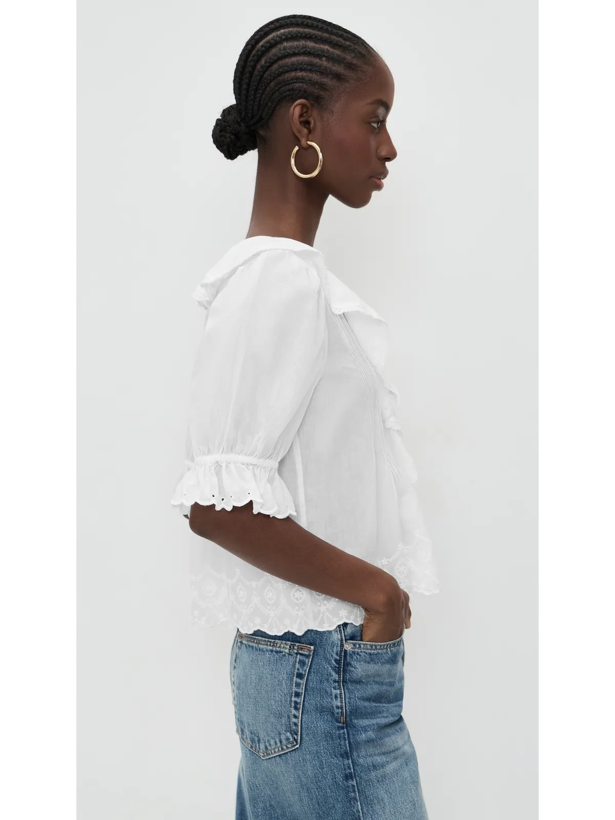 Madewell フリルパフスリーブトップ - 画像4