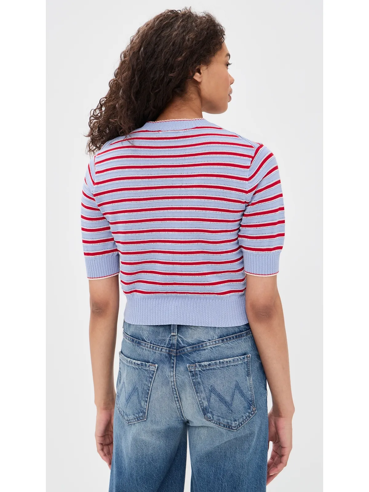 Madewell エラ ステッチ ストライプ Tシャツ - 画像3