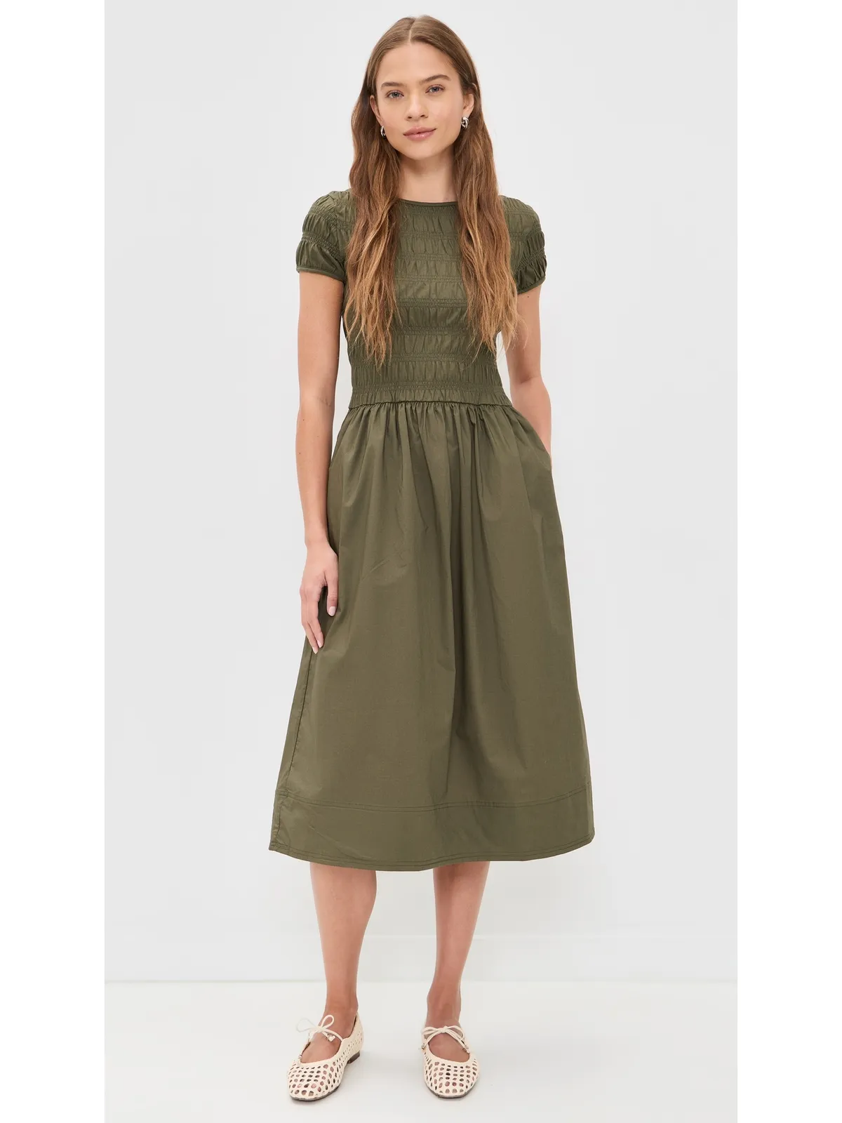 Madewell スモックボートネック ミディドレス - 画像5