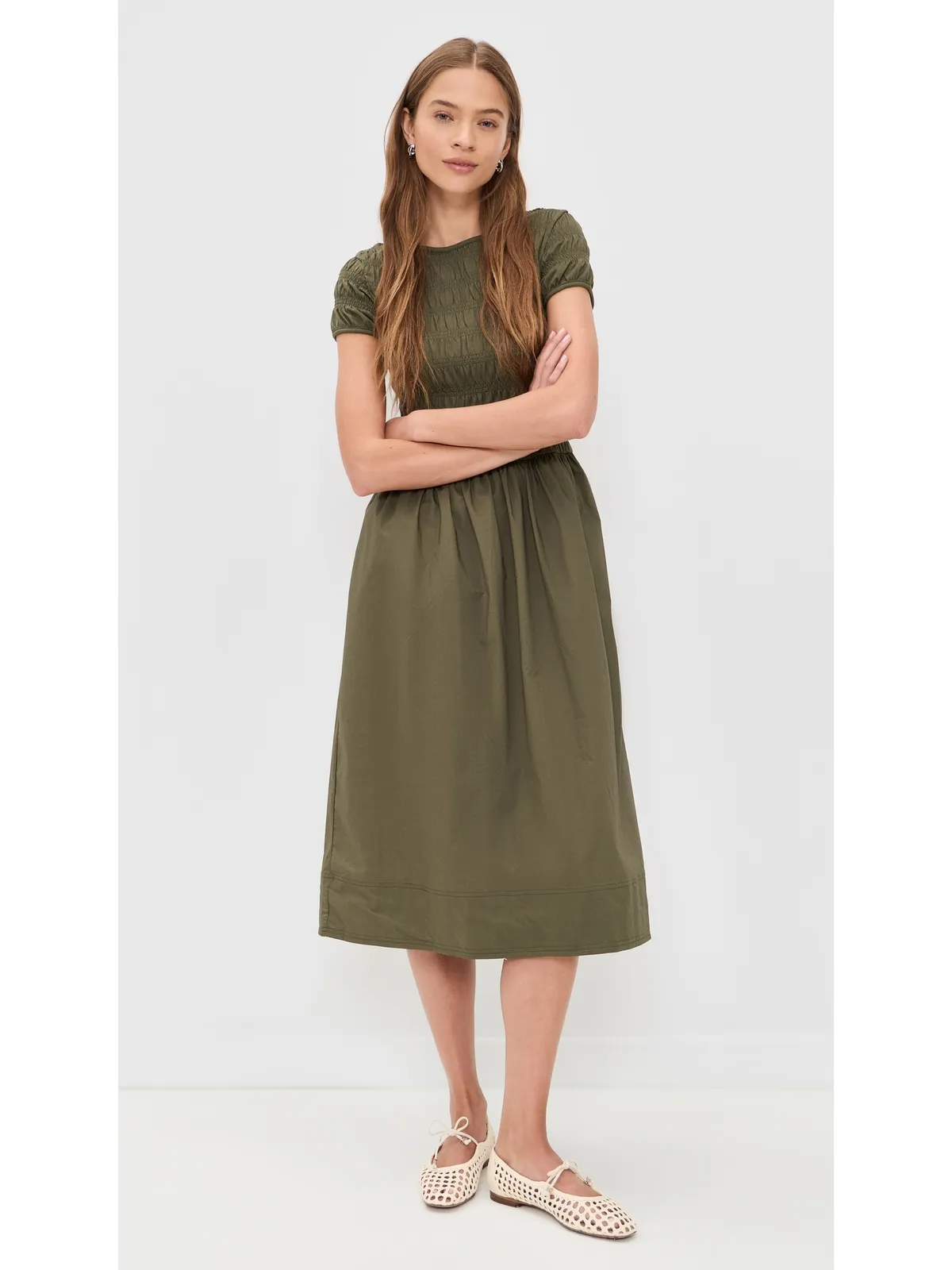 Madewell スモックボートネック ミディドレス - 画像2