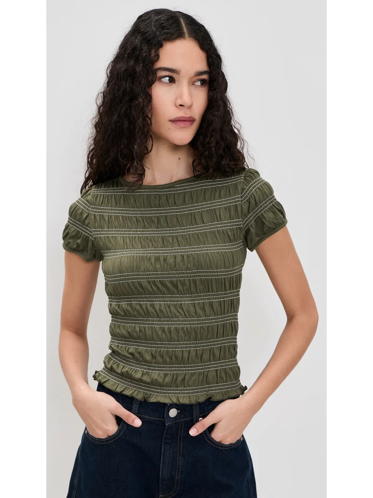 Madewell スモックショートスリーブトップ - 画像2