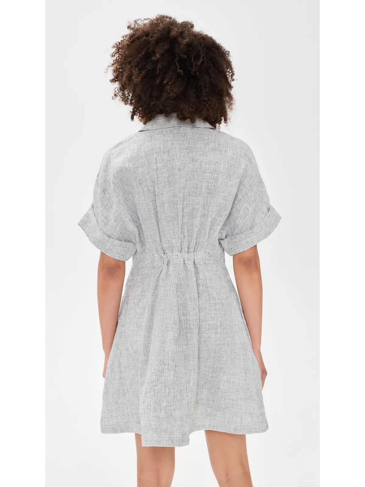Madewell プリーツリネン シャツワンピース - 画像3