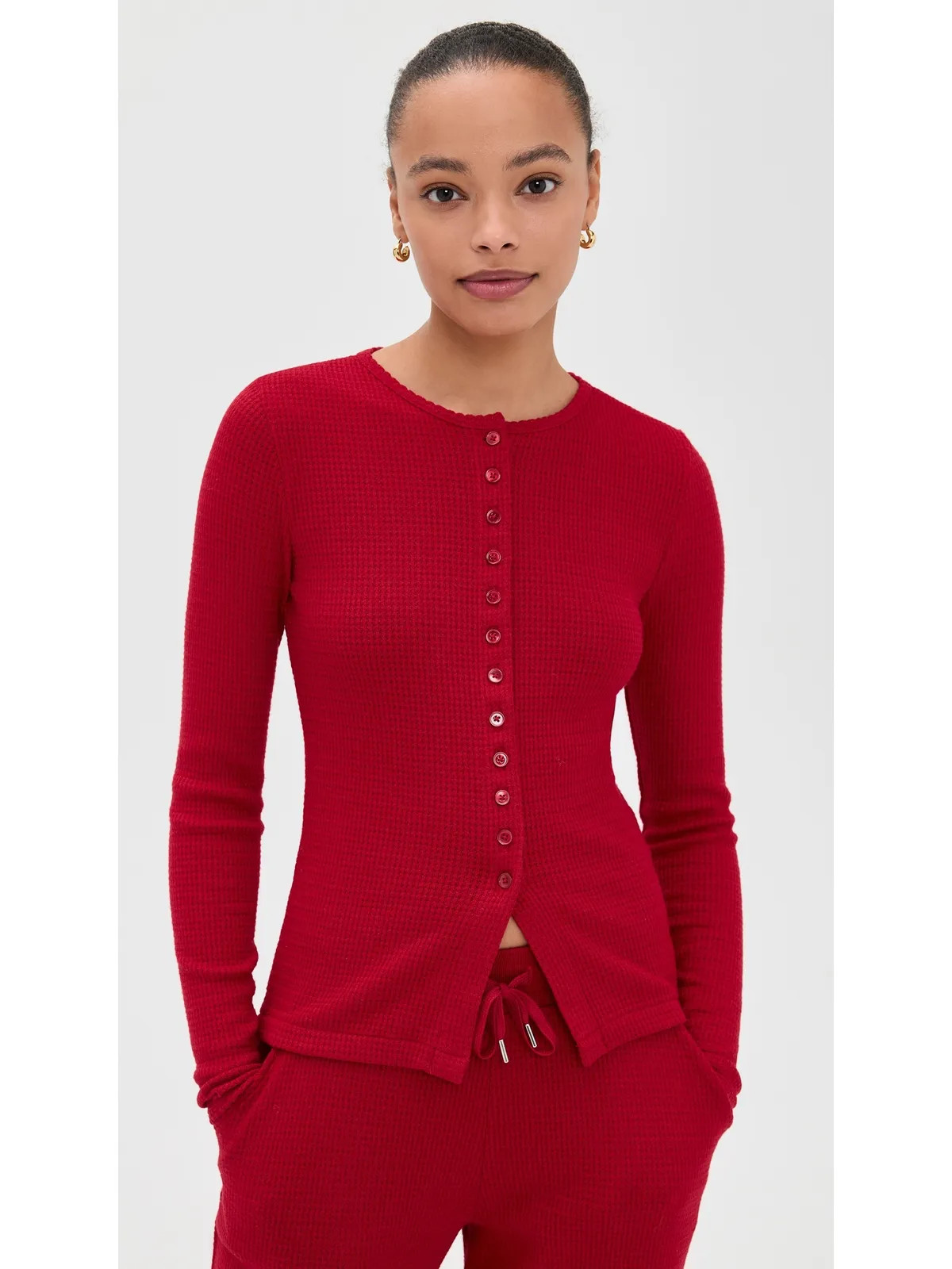 Madewell ジョーン クルーネック ワッフルトップ - 画像2