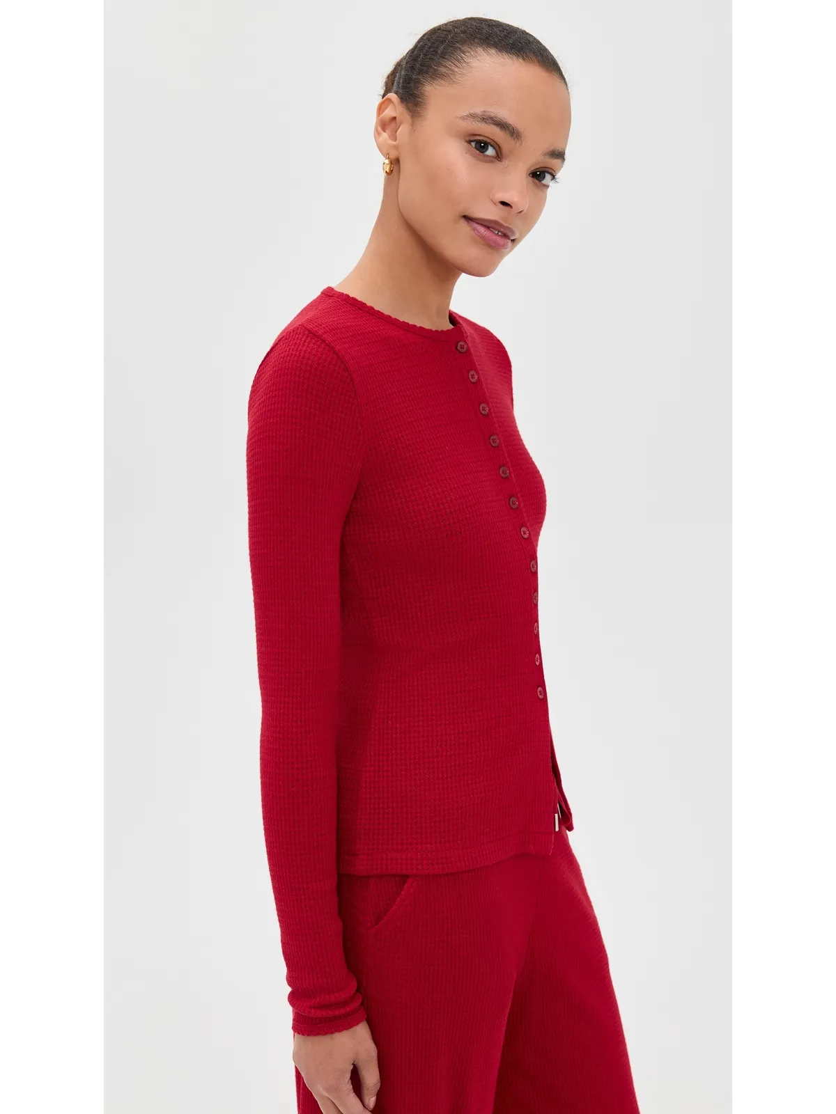 Madewell ジョーン クルーネック ワッフルトップ - 画像4