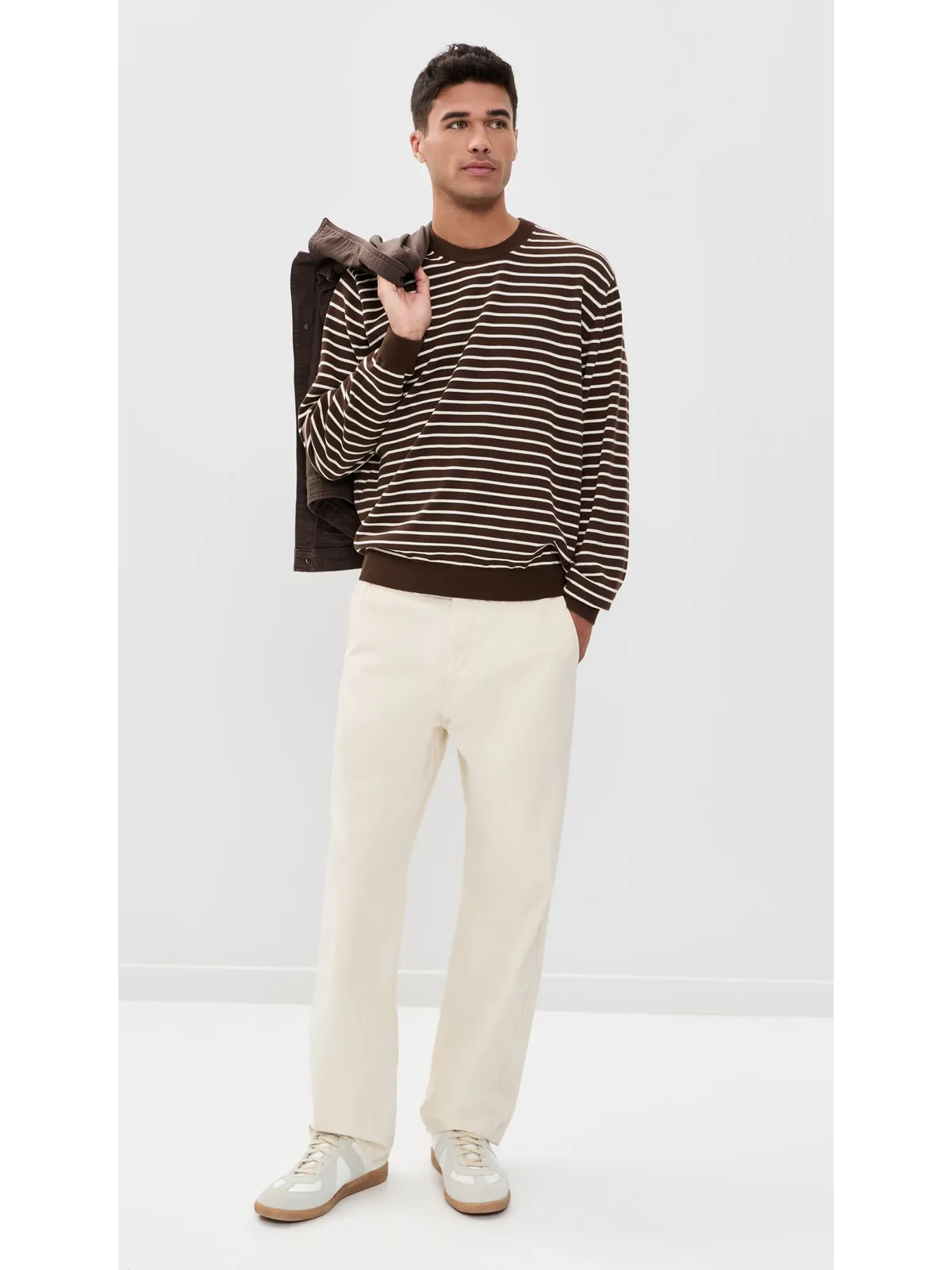 Madewell コットン ロングスリーブ クルーネック セーター（ストライプ） - 画像5