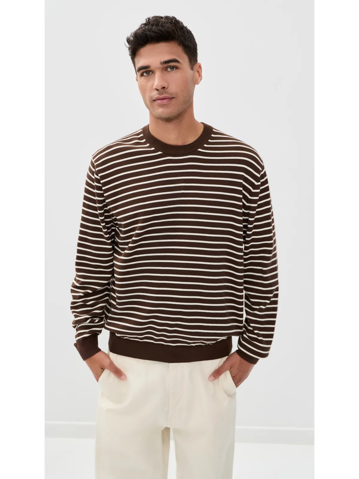 Madewell コットン ロングスリーブ クルーネック セーター（ストライプ） - 画像2