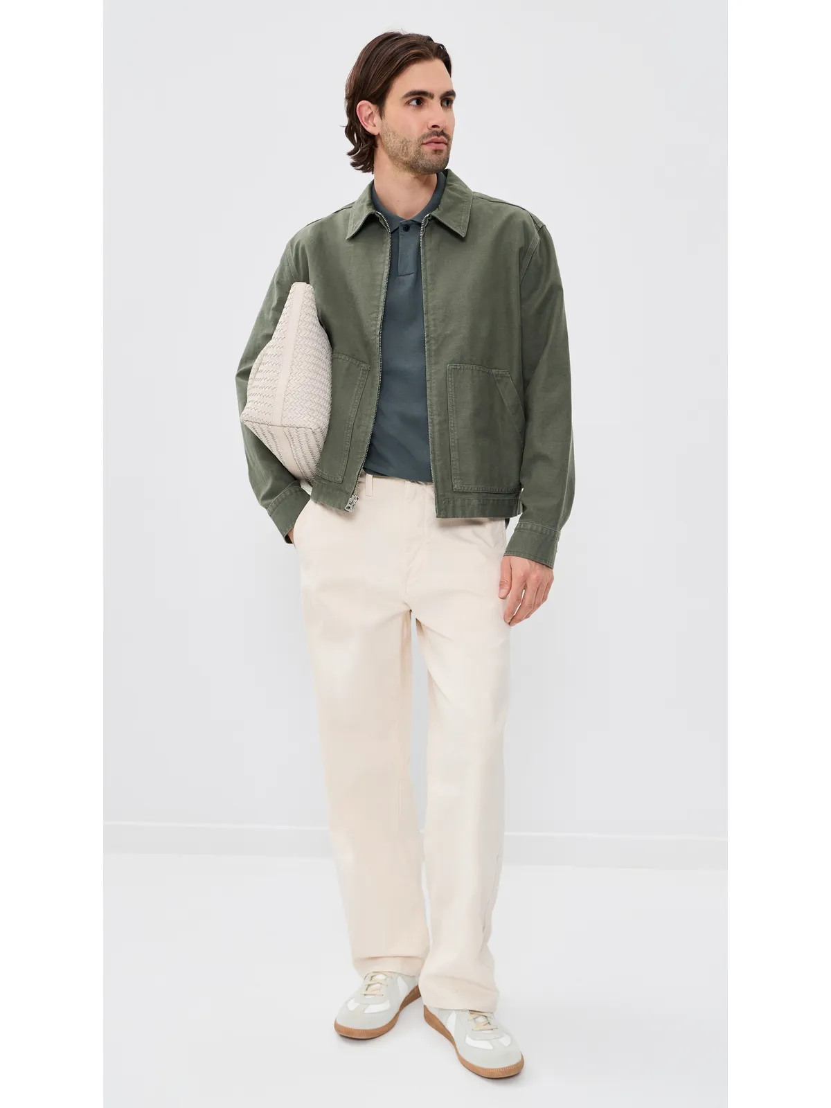 Madewell コットン半袖ポロシャツ ヘリームブルー - 画像5