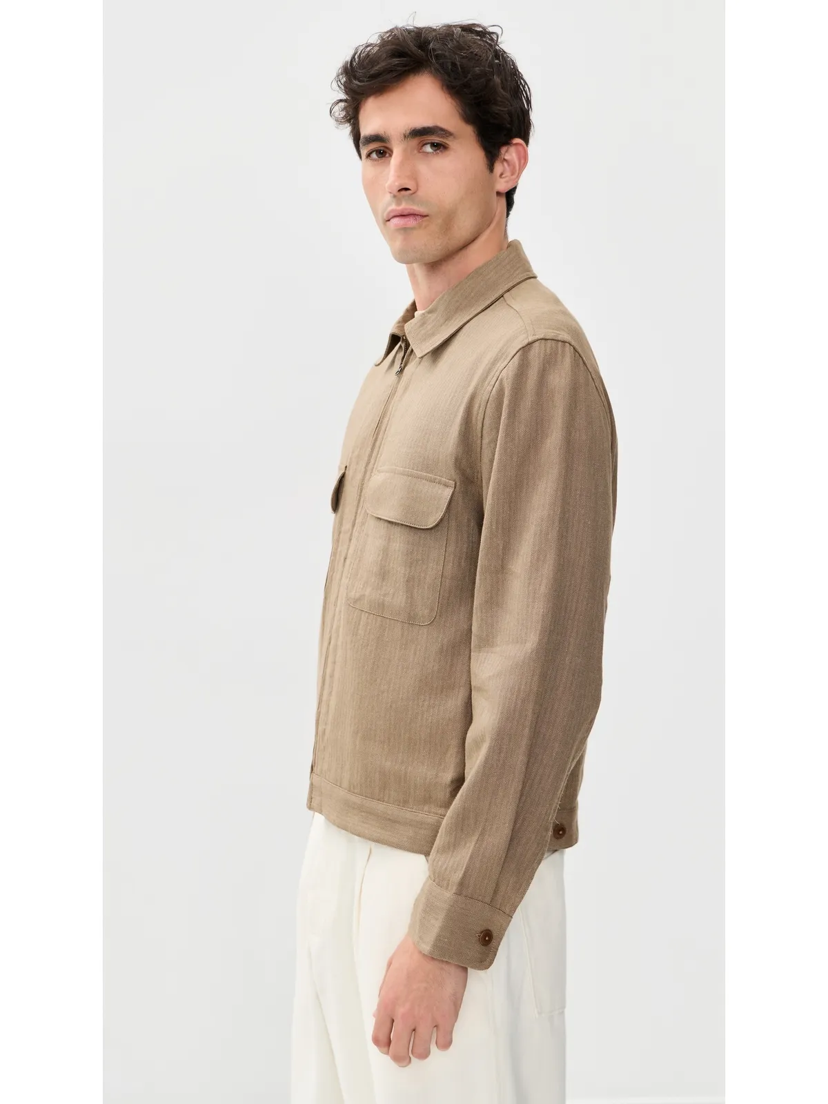Madewell ヘリンボーンリネン ジップジャケット - 画像4