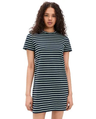 Madewell ニットTシャツミニドレス ダークネイビー ストライプ - サムネイル1