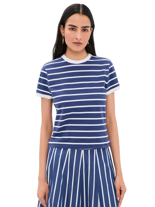 Madewell Madewell ミニ パーフェクト クルーネック ティー マットストライプ コールネイビーの商品画像
