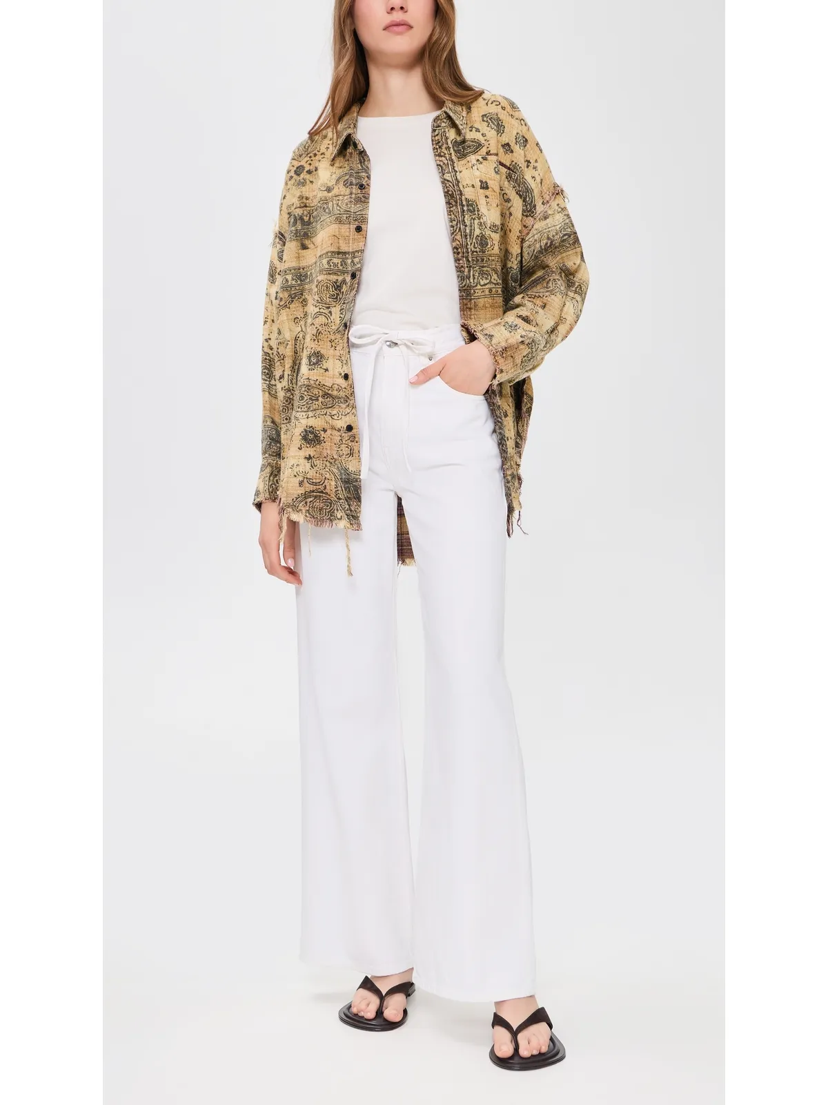 Madewell ウルトラワイドデニム ジーンズ タイルホワイト - 画像5