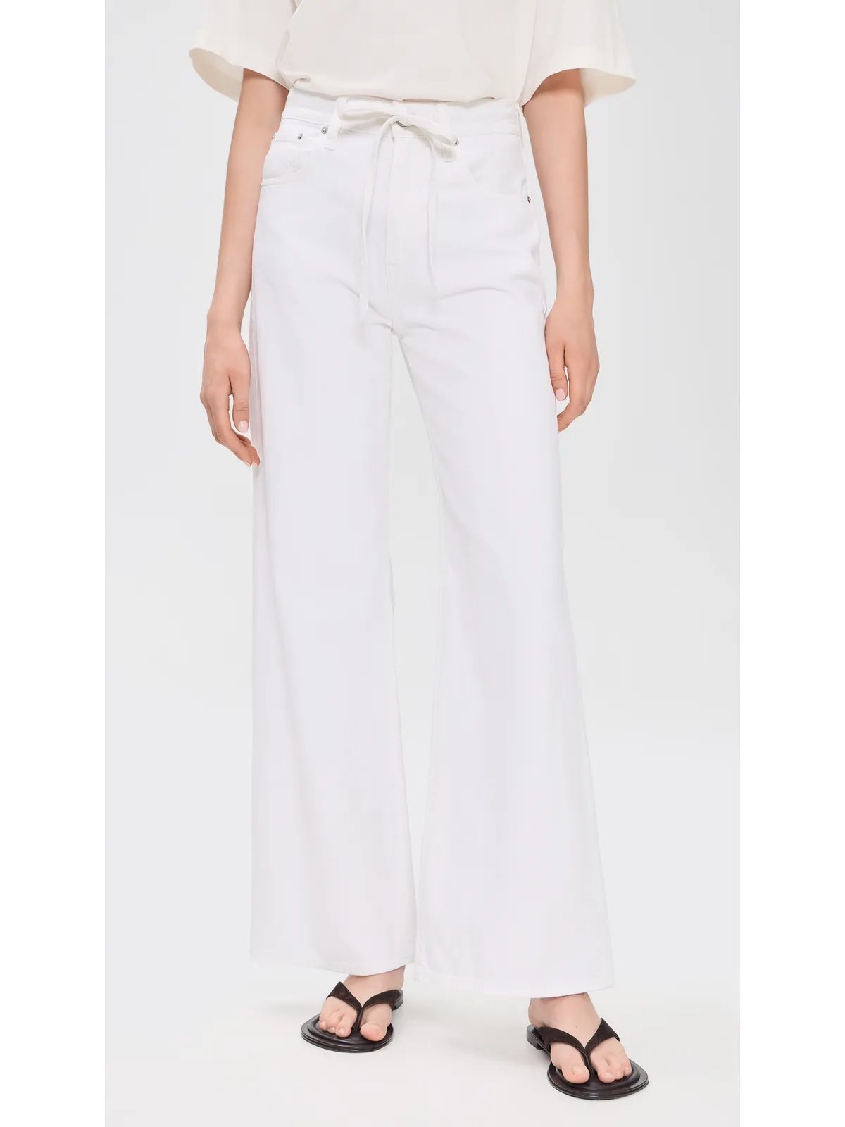 Madewell ウルトラワイドデニム ジーンズ タイルホワイト - 画像2