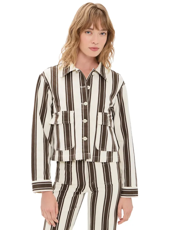 Madewell Madewell Femジャケット アイボリー＆ブラウンストライプの商品画像