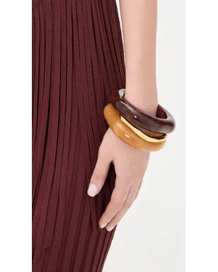 Madewell スカルブチュラル レジン バングル ブレスレット セット（ダスティークラレット） - サムネイル2