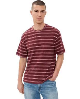 Madewell ボクシー ジャカードTシャツ ストライプ ダスティメルロー - サムネイル1